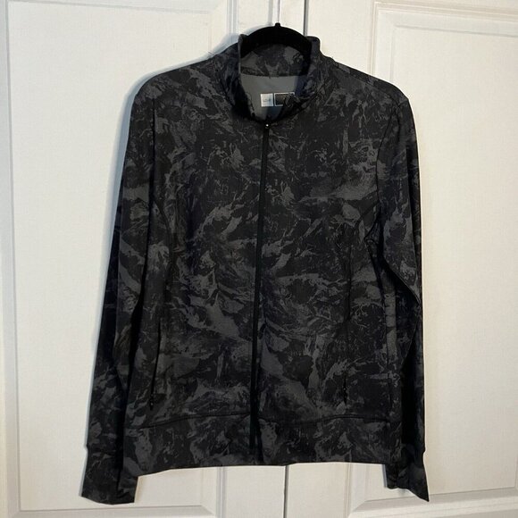 Lole Track Jacket & Leggings Bundle Womens L/XL Zip Black Gray Tie Dye - Picture 1 of 13
